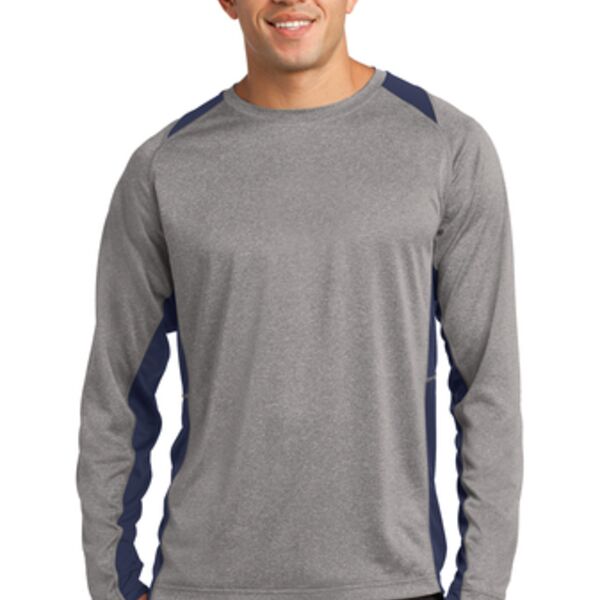 Sport-Tek® Long Sleeve Heather Colorblock Contender™ Tee Thumbnail